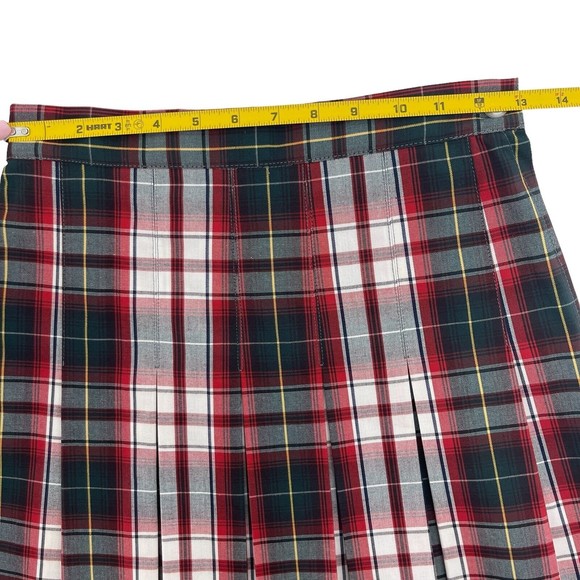 Parker Tartan Red Plaid High Waist Pleated Skirt Juniors Size 3 School Uniform - Picture 10 of 10